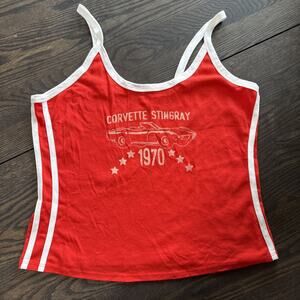 GM Official 1970 Corvette Stingray Tank Top red with white trim size 2X